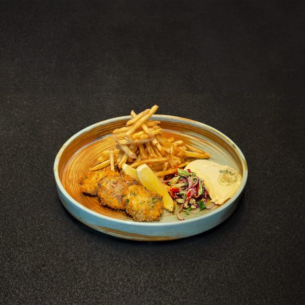 Abalone-Schnitzels-Slaw